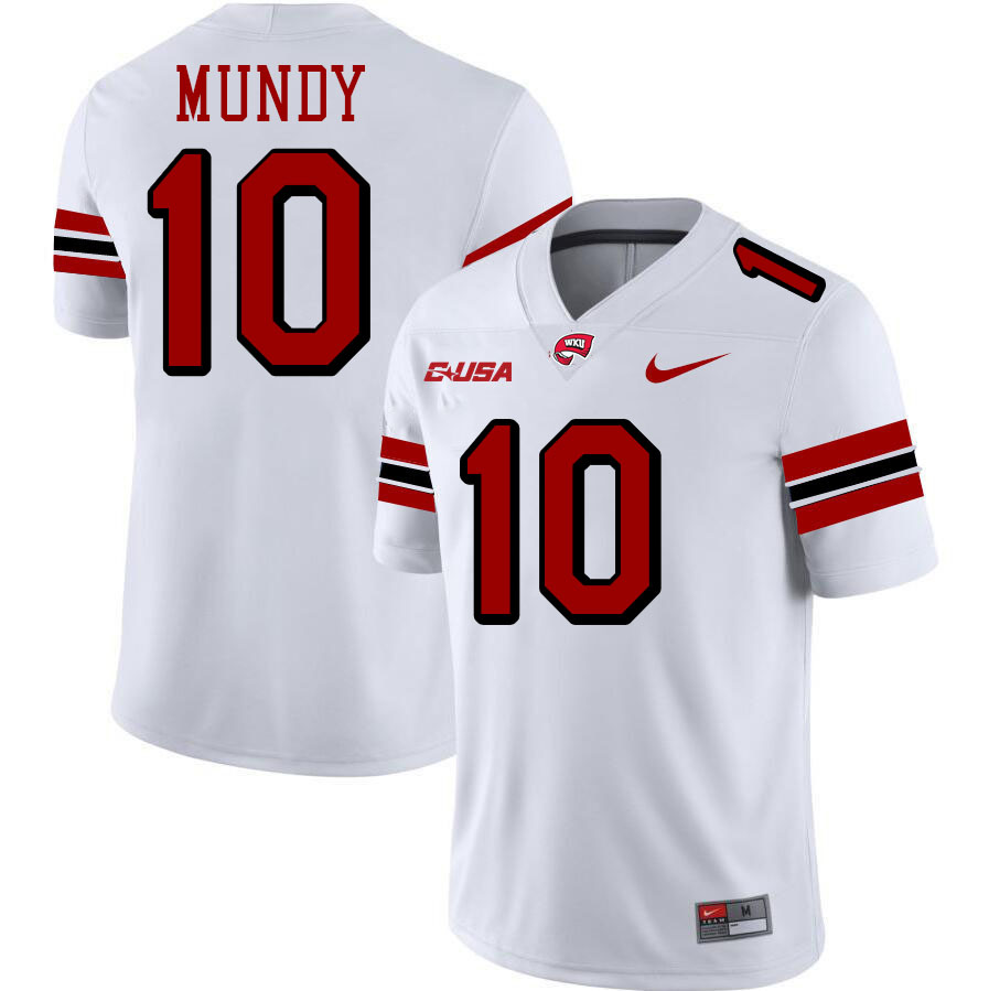 Western Kentucky Hilltoppers #10 Jaymar Mundy College Football Jerseys Stitched-White Western Kentucky Hilltoppers #10 Jaymar Mundy College Football Jerseys Stitched-White